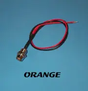 LED - 5mm PRE WIRED 12 VOLT WITH CHROME BEZEL- ORANGE