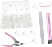 Healeved Home Diy Nail Art Kit Compartment Storage Box Manicure Tools Set Crystal Clips Brush for Professional Use