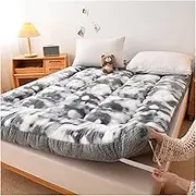 Japanese Floor Futon Mattress ，Portable Tatami Thicken Foldable Guest Bed Dorm Mattress(Gray,200x220cm)