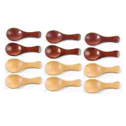 12pcs Small Wooden Spoons, 3.2 Inch Small Wooden Spoons For Jars, Mini Wood Teaspoons For Tiny Coffee Sugar Jam Mustard