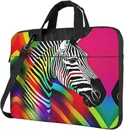 Colorful Rainbow Zebra Print Laptop Case and Computer Bag - Versatile Laptop Bag for Men Laptop Shoulder Bag