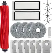 Vacuum Accessories Set for roborock Q Revo Robot Vacuum 4 Mop Pads+1 Main Brush+6 Dust Bags+4 Side Brush+2 Hepa Filter (18)