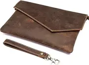 [DLUXCA] 1 Piece Men's Large-Capacity Clutch Bag Business Hand Carry Document Bag Retro Bag