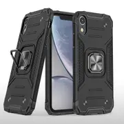 MCC Shockproof iPhone XR Heavy Duty Case Cover Tough Apple Ring Holder [Black]