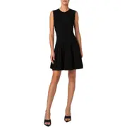 Akris punto 3D Star Jacquard Knit Fit & Flare Dress in Black at Nordstrom, Size 12