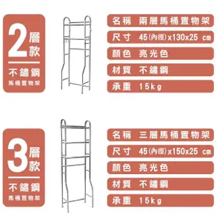 【VENCEDOR】不銹鋼落地三層收納架-2入 ( 洗衣機架 馬桶架)