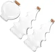 3pcs Wedding Sand Ceremony Glass Bottles with Cork Lid for DIY Art Decoration for Weddings Parties and Special Occasions