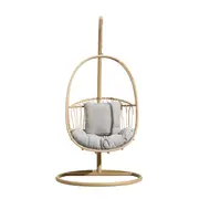 Byron Hanging Chair Natural/Taupe Grey Cushion