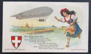 Mint USA Picture Postcard Early aviation Swifts Butter Dirigible Zeppelin Airshi