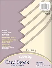 Pacon PAC101186BN Card Stock Classic Ivory 8-1/2 x 11 100 Sheets per Pack 2 Packs