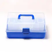Blue Plastic Tackle Box Tool Baits Hooks Tray Storage Case Container for Fishing