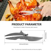 Kitchen Scissors Stainless Steel Kitchen Shears Sturdy Enduring Poultry guvDb