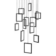 Vencha Dahli Modern Metal Square Geometric 13 Light LED Pendant Light