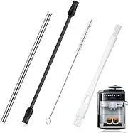 Milk Hose Compatible with Siemens EQ6, Milk Hose Stainless Steel, Fully Automatic Coffee Machine Milk Hose and Cleaning Brush (Pack of 4) Compatible with Siemens EQ6 Bosch Veroaroma Fully Automatic