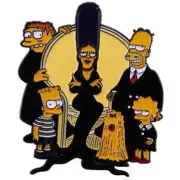 Simpsons Addams Family Enamel Pin Badge Homer Bart Lisa Wednesday Morticia NEW