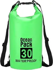 [YELARXI] Waterproof Dry Bag, 30L Fit for Women Men Water Proof Bags Lightweight Dry Storage Floating Backpack with Whistle for Travel Backpacking Boating Kayaking Camping (Green)