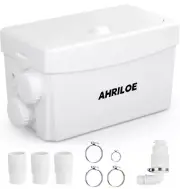 AHRILOE 450W Macerator Pump, Toilet Pump with 3 Inlets/1 Outlets, Sewage Pump fo