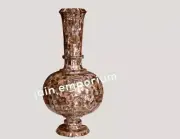 12" Marble Flower Vase Pot inlay paua shell design decor home dining room hall