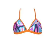 Arena - Women's Tulum Tie-Back Bikini Swimsuit Top - Navy, Mango - Size 28