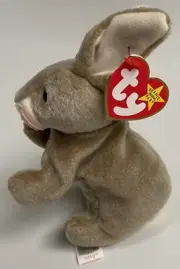 NEW *RARE* 1998 TY Beanie Babies Nibbly Gray Rabbit Bunny *2 ERRORS on Tag*