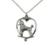 Deva Aust. Jewels Of Nature 18K Rhodium Silver Plate Poodle Cz Pendant NEW