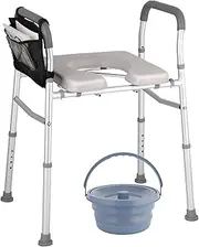 Altus Heavy Duty Bedside Commode Adjustable Height Nonslip Armrests RustFree Aluminium Versatile Raised Toilet Seat and Shower Chair