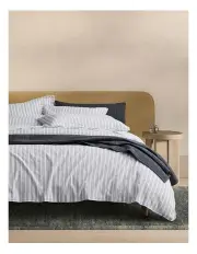 [Sheridan] Reilly Double Stripe Quilt Cover Set in Monochrome