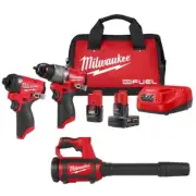 Milwaukee Hammer Drill + Impact Driver Kit 12V Li-Ion Brushless w/ Spot Blower