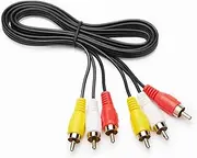 Tengchi 3 RCA Male to Male Composite Cable （ 6 Feet） for Connecting Audio Video Components AV Male to Male Cable for Home Theater amp; Stereo Systems - 5 Packs