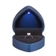 Heart Shaped Velvet Ring Gift Box with LED Light for Wedding Engagement Proposal