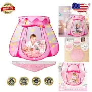 Princess Castle Play Tent with Soft Rug & Star Lights - Ideal Gift for Toddlers