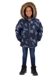 Member s Mark Hooded Puffer Jacket Blue Camo Boys New Size 7
