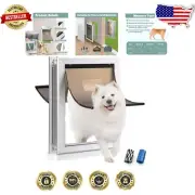 Aluminum-Silver Doggy Door for Screen, Wall & Door Installation - Medium Size