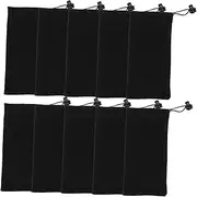 [GLSTOY] 20pcs Sunglasses Cloth Bag Sunglasses Organizer Tray Microfiber Drawstring Eyeglass Bags Pouches Glasses Case Fiber Sun Use Small Glasses Organizer Pouch Black Superfine Fiber