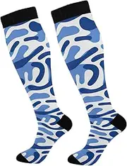 [GAIREG] Graphic Within Blue and White Compression Socks Running Socks Womens