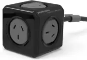 Allocacoc Powercube 5 Outlet Extended Power Board, Black, 3 Meter