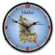 Idaho Supports the 2nd Amendment, Lighted Backlit LED Clock Free Shipping