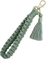 [Healeved] Macrame Keychain Wristlet Lanyard for Women Vintage Style Key Ring and Card Holder Lightweight and Durable Wrist Lanyard Accessory for Keys and Cards