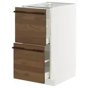 METOD / MAXIMERA base cb 2 fronts/2 high drawers, white/Stensta dark brown ash veneer, 40x60x80 cm