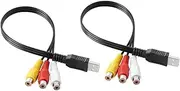 Vaguelly 2 Pack USB to Av Cable 3rca Audio Video Adapter Cable for Tv Home Theater Speaker Stereo Receiver Easy Installati