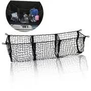 Three Pocket Mesh Trunk Cargo Net Storage Organizer– Premium Quality Black