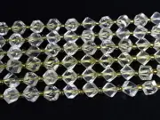 8MM Natural Faint yellow Lemon Quartz Beads Grade AA+ Faceted Cube Loose Beads