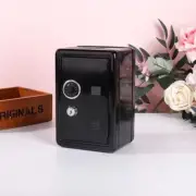 Black Mini Metal Safe Box with Combination Lock and Key - Compact Security Stora
