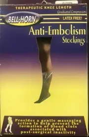Bell-Horn 18 mmHg Knee High Open Toe Compression Stockings, Large, Beige