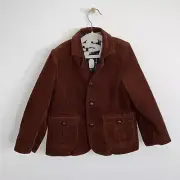 JACADI PARIS Size 4 Boy's Brown Cotton Cord Corduroy Blazer Jacket Preppy NWT