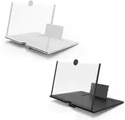 Mobile Screen Magnifier Mobile Phone Screen Magnifier Foldable Amplifier Stand Holder 3D Phone Magnifying Screen Desktop Lazy Magnifier Compatible with All Smart Phones (2 Pcs)