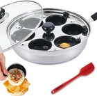 Eggssentials Egg Poacher Pan Nonstick Poached Egg Maker, Stainless Steel Egg Poa