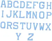 OHPHCALL 2 Letter Cloth Sticker Embroidery Letters Applique Patches Cloth Decorative Patches Decals Scrapbooking Sewing Alphabet Embroidered Embroidery Material Fabric Clothe Sky-Blue