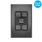 Clipsal Iconic Styl 5 Gang Switch Skin Silver Shadow