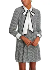 Alice and Olivia Carol Tie Neck Mini Dress
